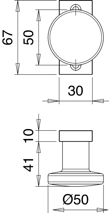 Profiltürknopf 1394/0000 Material Alu.F1 EDI