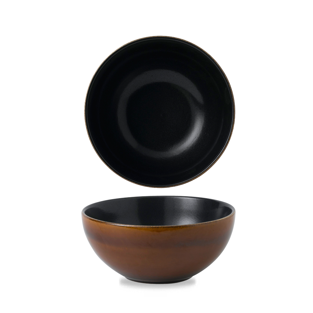 Churchill Super Vitrified Siena Braun Bowl 107,5Cl / 18,3Cm, 6 Stück, Zimtbraun Zwei Ton Rund