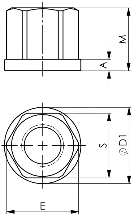 Sechskantmutter DIN 6331 M16 SW 24mm geschm.Festigkeit 10 AMF