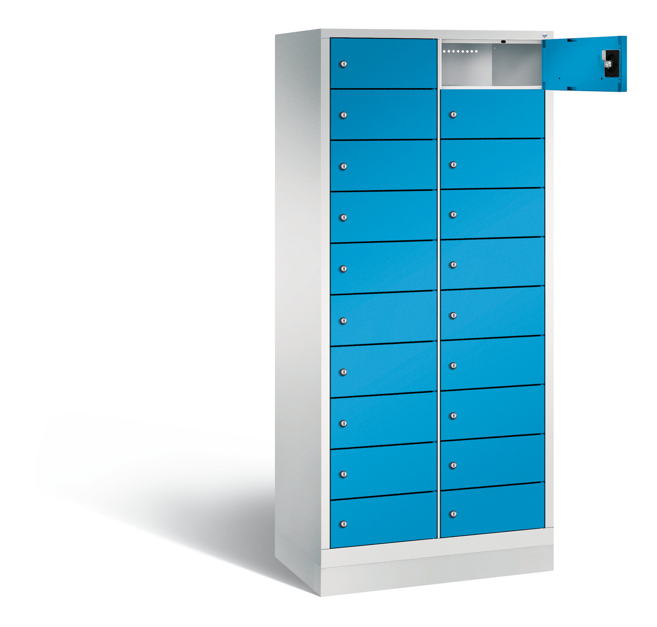 C+P Schließfachschrank Evolo, H1800xB810xT500mm, 7035/5012