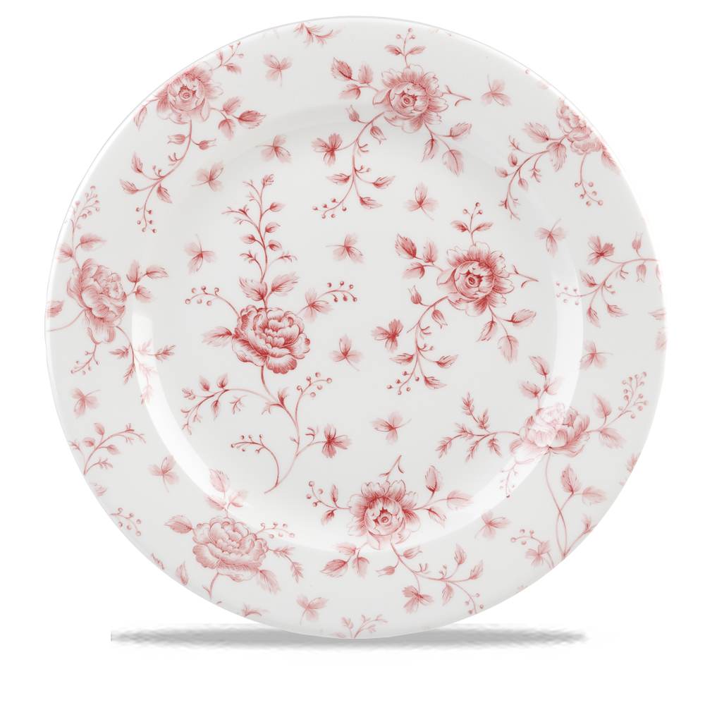 Churchill Super Vitrified Vintage Prints Cranberry Rose Chintz Flache Teller 30,5 cm, 6 Stück