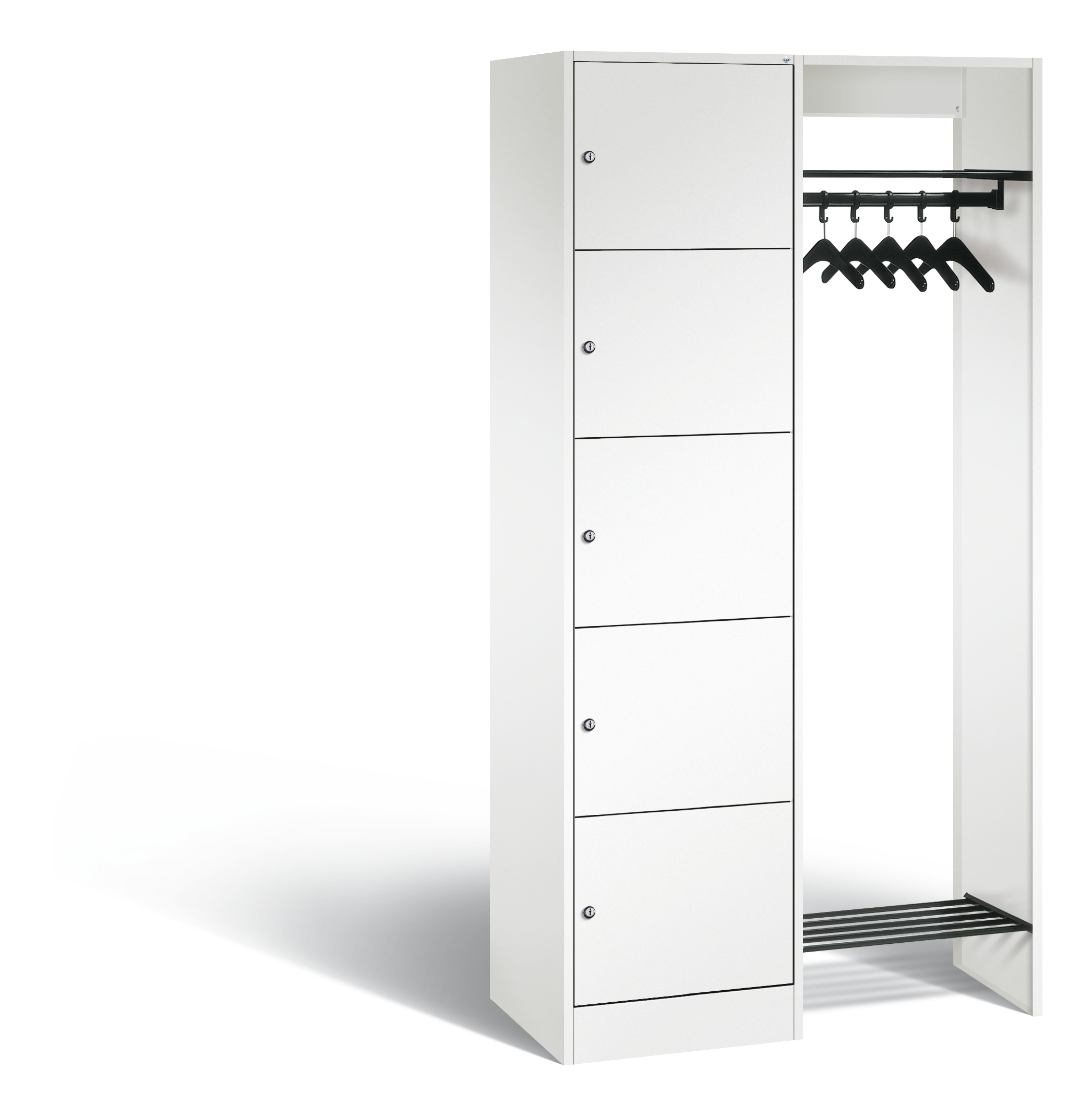 C+P Offene Garderobe Vesto, H1950xB960xT480mm, 9016/9016