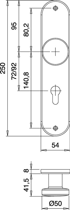 Knopf-Renovierschild 306 H VA EST PZ EDI