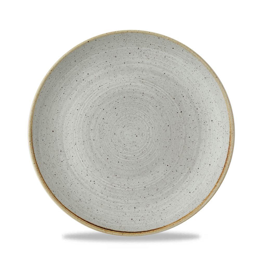 Churchill Super Vit Stonecast Raw Flache Coup Teller, 21,7 cm, 12 Stück, Grau, Rund