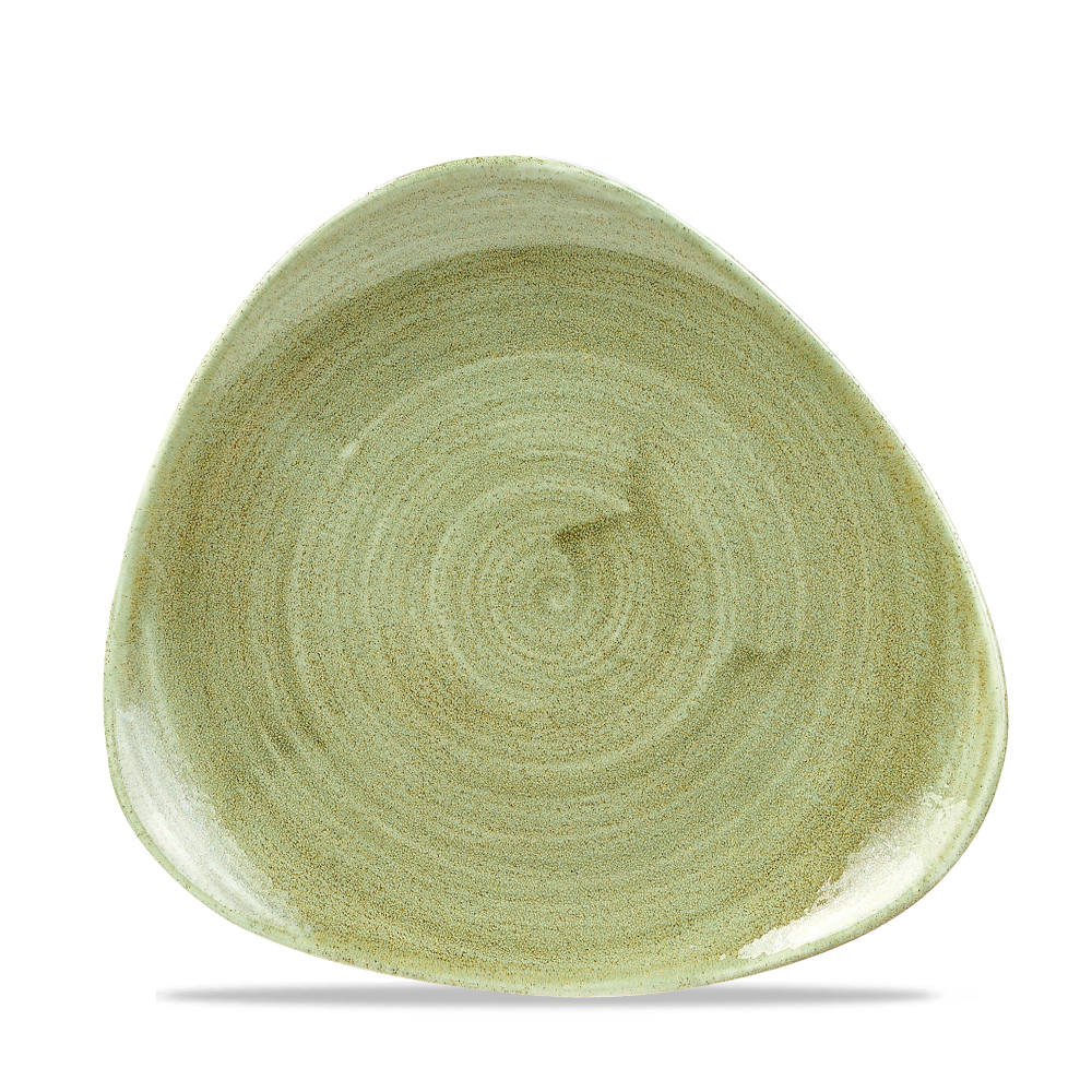 Churchill Super Vitrified Stonecast Patina Burnished Green Dreiecksteller, 22,9 cm, 12 Stück