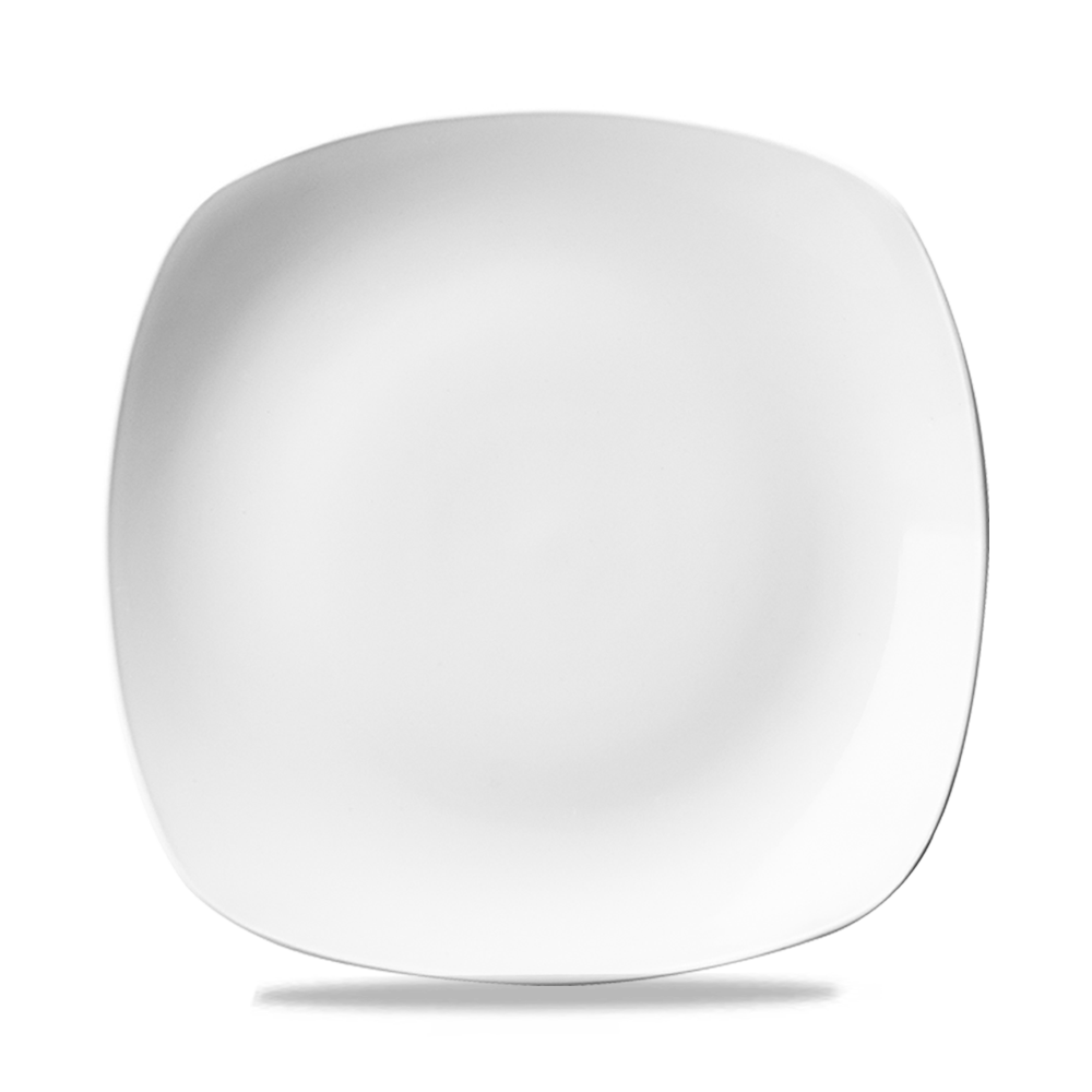 Churchill Super Vitrified X Squared White Teller Quadrat 25,2 cm, 12 Stück, Weiß