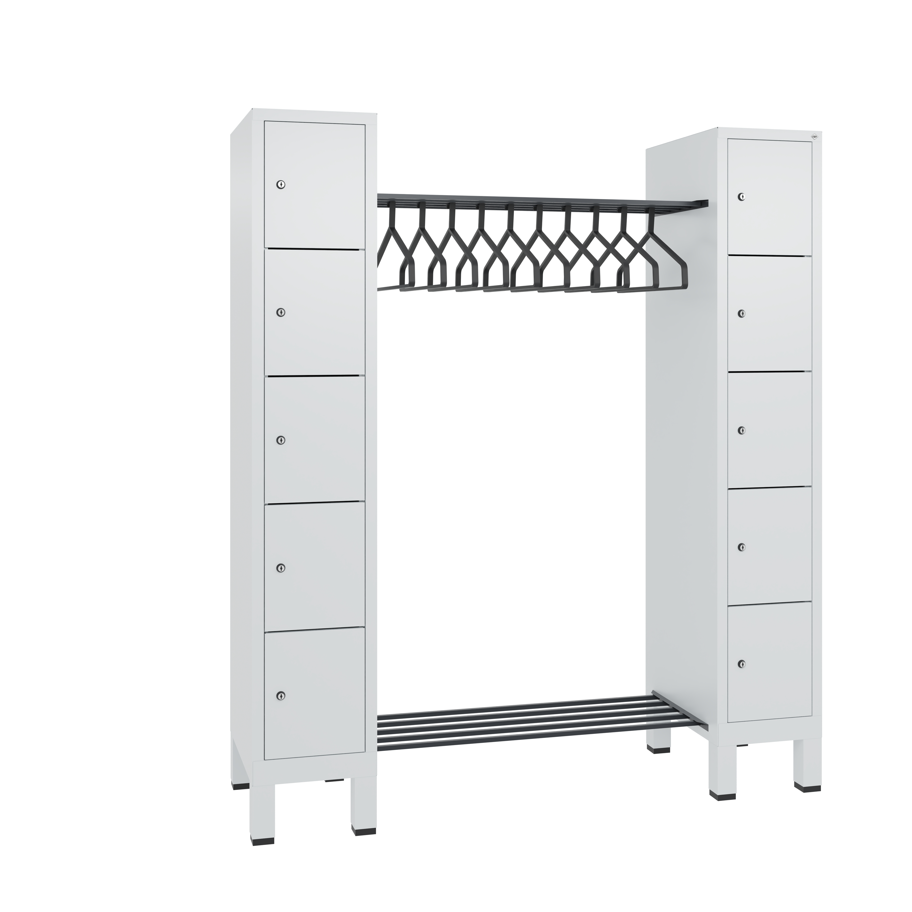 C+P Offene Garderobe Evolo, H1850xB1591xT500mm, 7035/7035