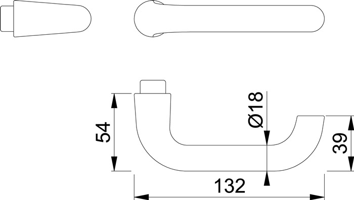Türdrückerlochteil Paris 138L Alu.F1/naturf.4-KT.8mm DIN L/R HOPPE