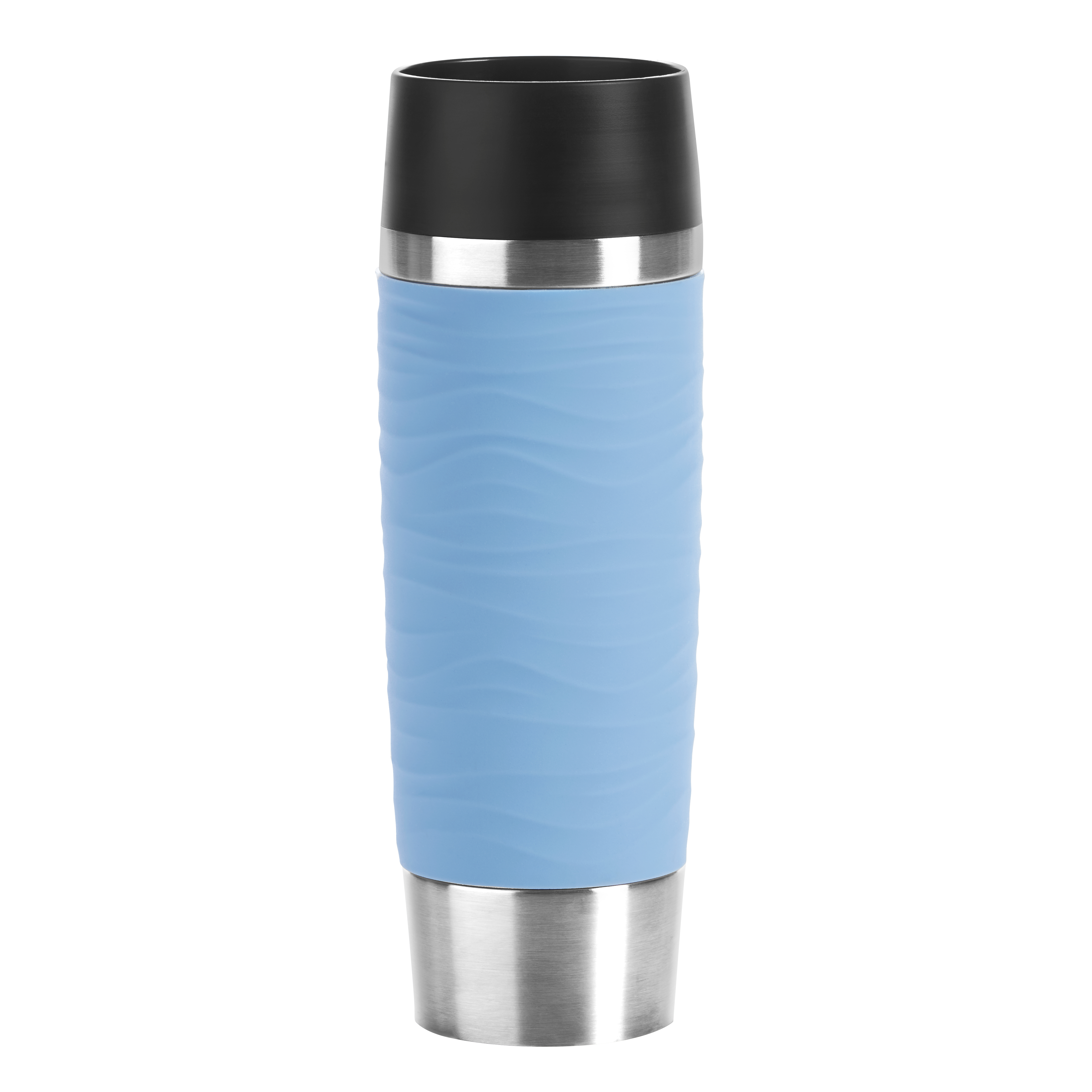 EMSA TRAVEL MUG WAVES GRANDE Isolierbecher 0,5 L Edelstahl Puder-Blau