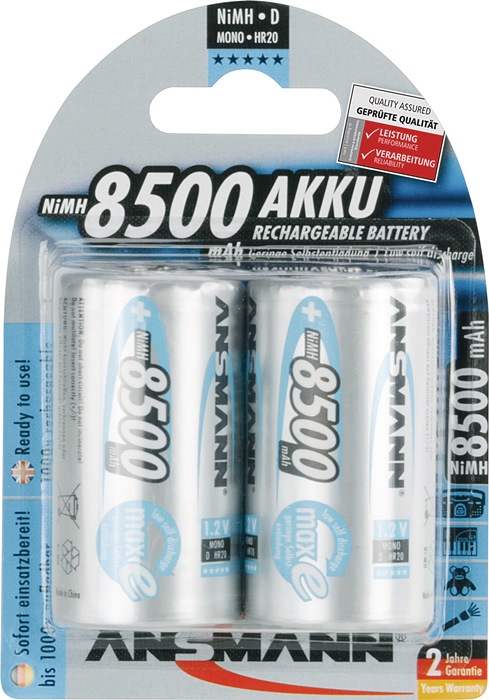 Akkuzelle maxE 1,2 V 8500 mAh R20-D-Mono HR20 2 2St./Blister ANSMANN