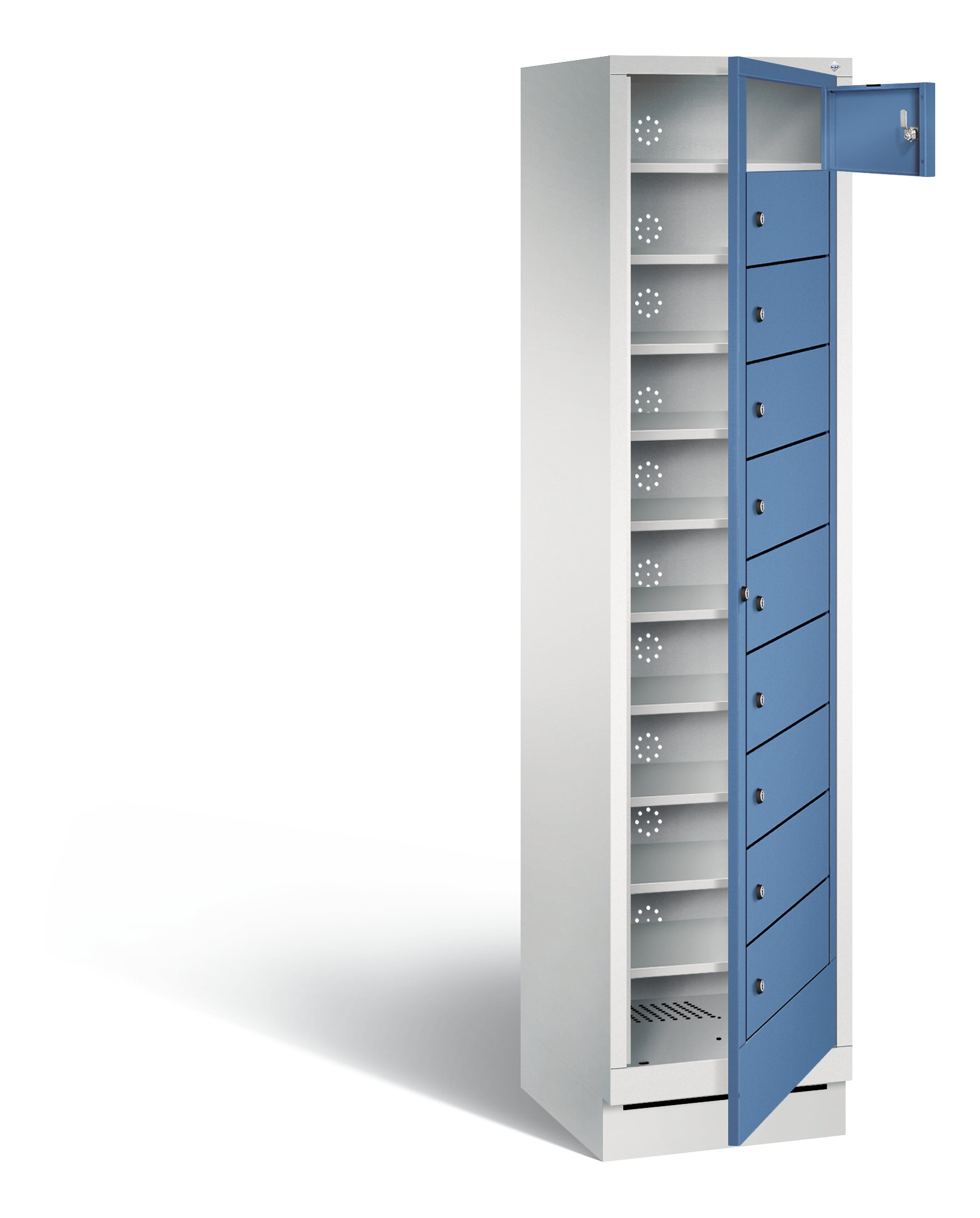 C+P Wäsche-Ausgabeschrank Evolo, H1800xB420xT500mm, 7035/5023