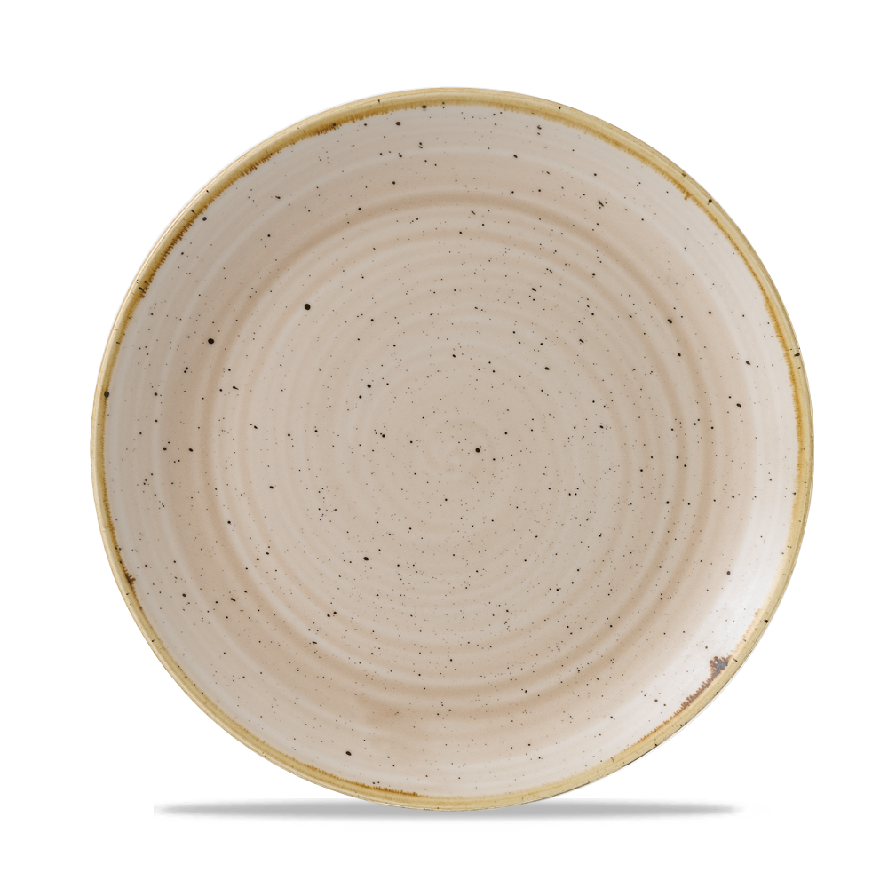 Churchill Super Vitrified Stonecast Nutmeg Cream Flache Coup Teller, 21,7 cm, 12 Stück