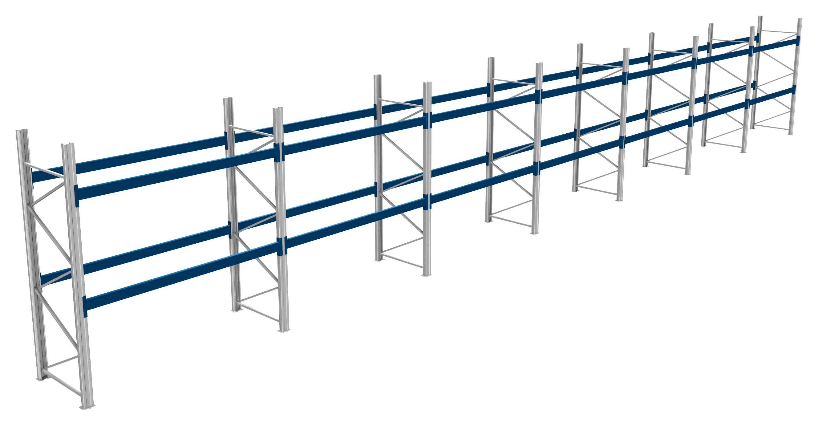 BITO Paletten-Komplettregale - Komplettregal, 1000 kg Palettengewicht, Feldbreite 2700 mm