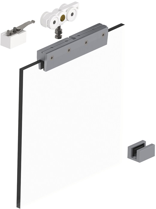 Schiebesyst.140 140kg EV1 elox.GLT ESG 8/10mm Komplettgrt.HELM