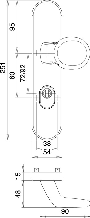 Schutzgarnitur METIS 8742/0272 Alu.F1 72mm 35-45mm EDI