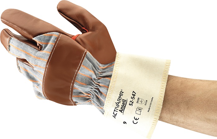 Handschuhe ActivArmr® 52-547 Gr.10 braun BW-Jersey m.Nitril EN 388 PSA II ANSELL