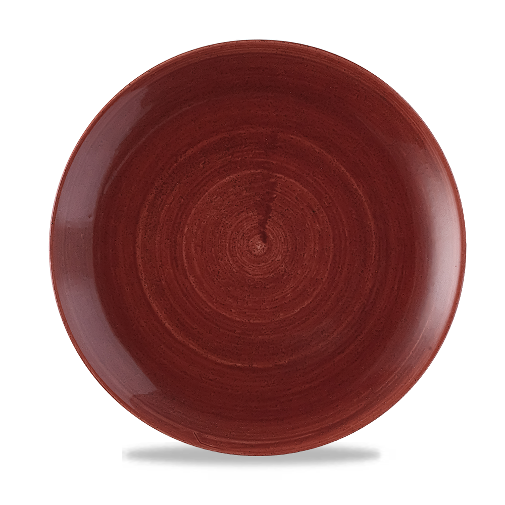Churchill Super Vitrified Stonecast Patina Red Rust Teller Flach Coup 28.8Cm Stonecast, 12 Stück