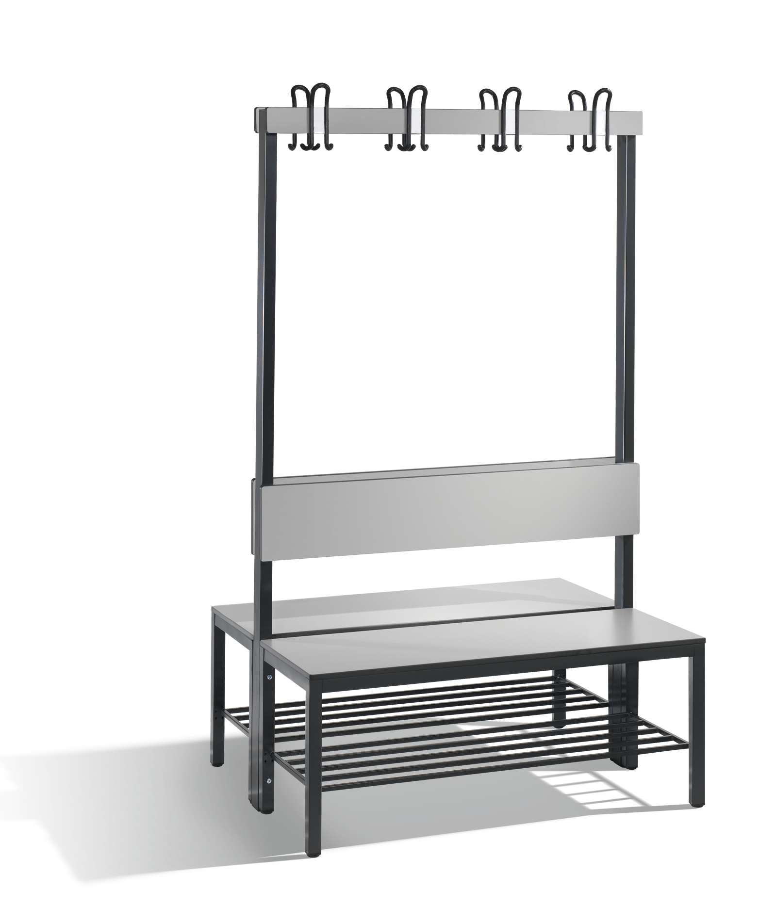C+P Doppelseitige Garderobenbank mit Rückenlehne, Basic Plus, H1650xB1000xT760mm