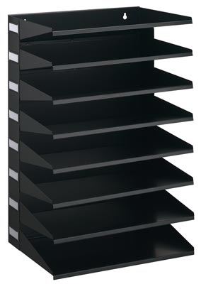 Metall-Sortierablage, BxTxH 360x250x540 mm, 8 Fächer DIN A4, schwarz