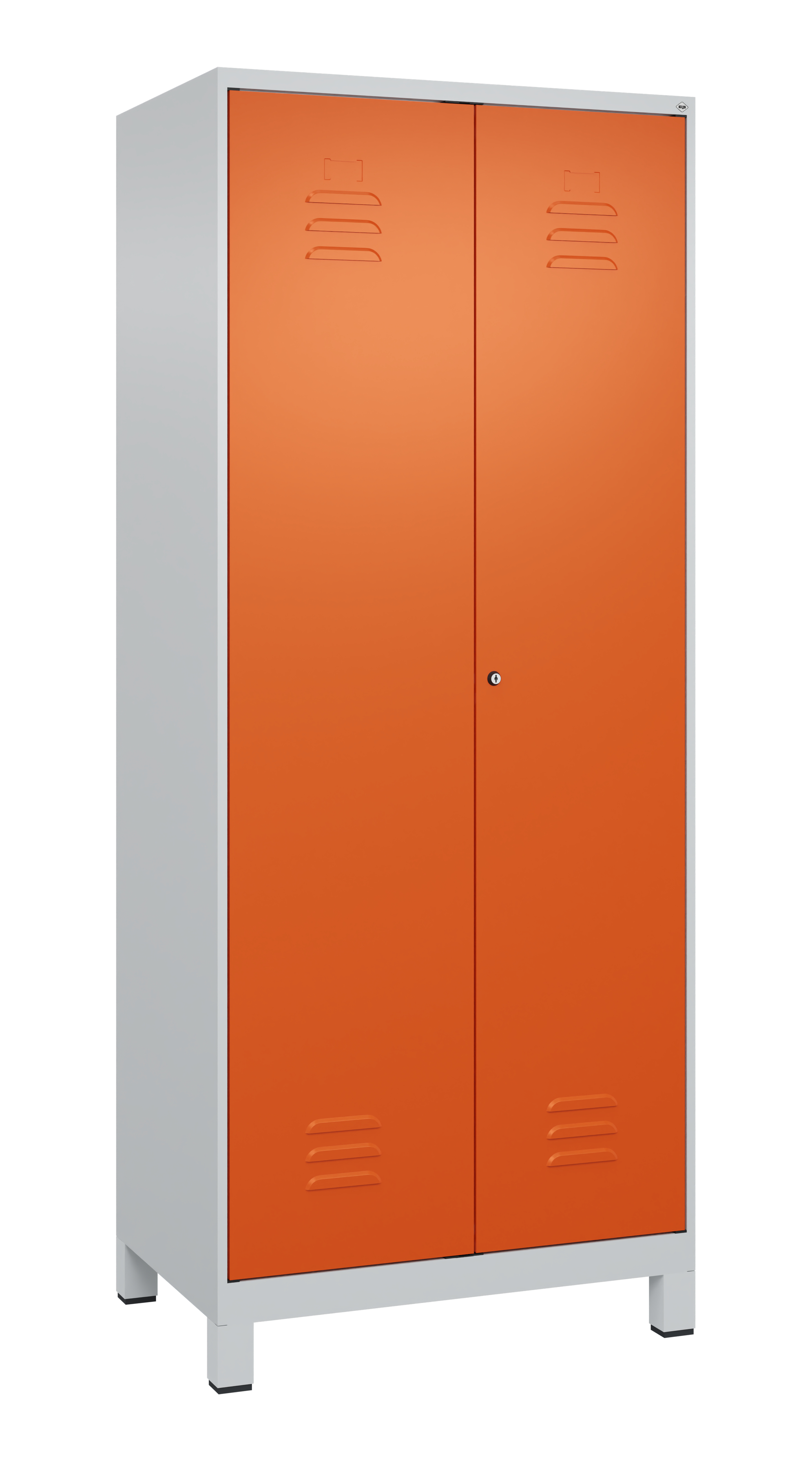 C+P Wäsche-Spind Classic PLUS, Füße, 2 Abteile, 1950x800x500mm, 7035/2004