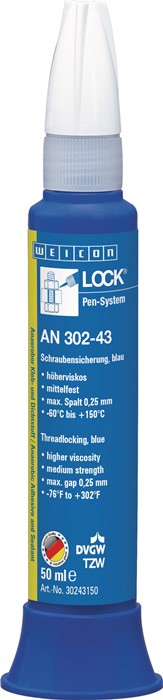 Schraubensicherung WEICONLOCK® AN 302-43 50ml mf.hv.blau DVGW,KTW Pen WEICON