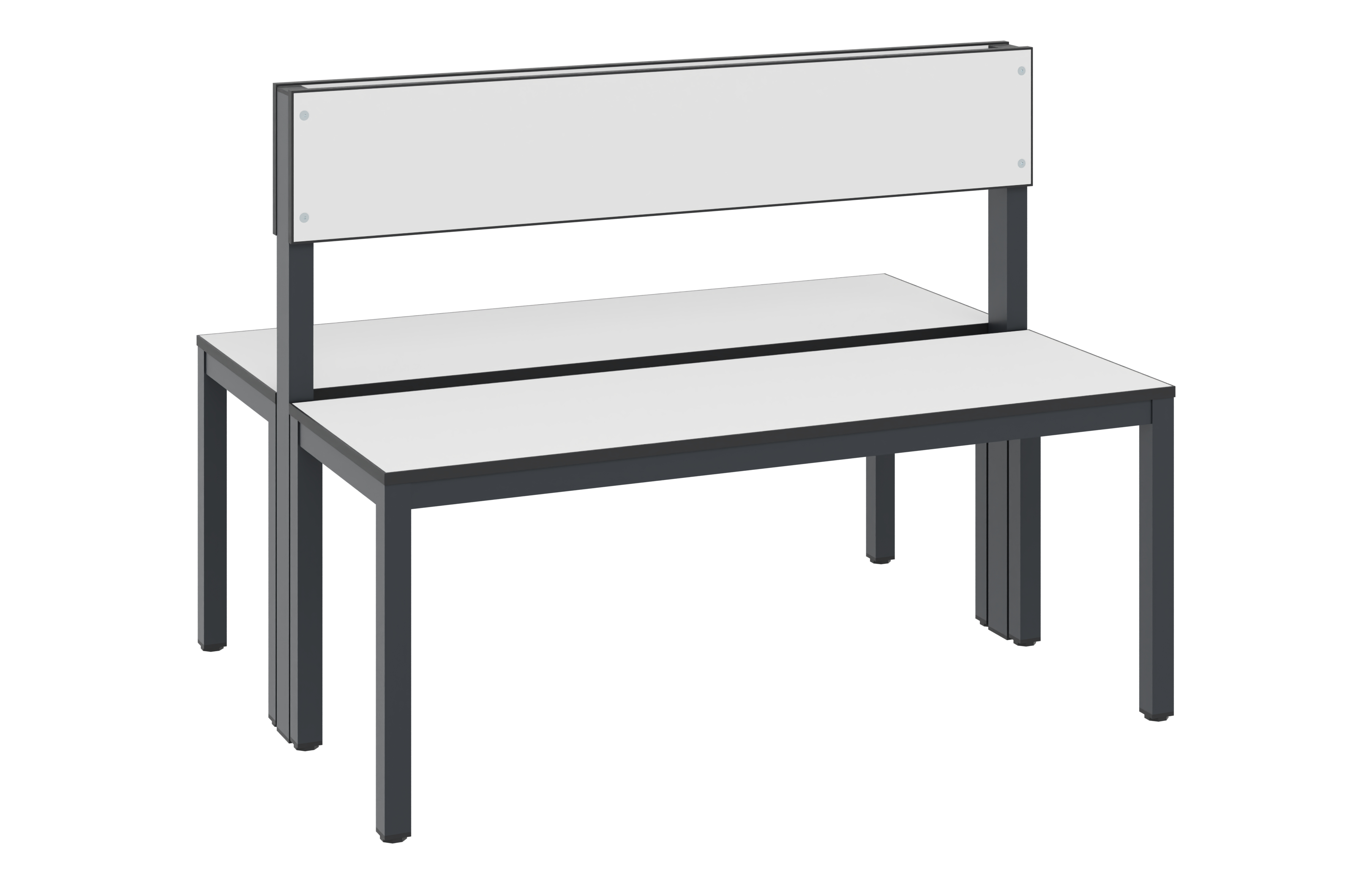 C+P Doppelseitige Sitzbank mit Rückenlehne, Basic Plus, H796xB1000xT760mm, 7021