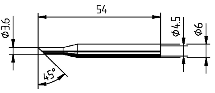 Lötspitze Serie 162 angeschrägt B.3,6mm 0162 LD/SB ERSA