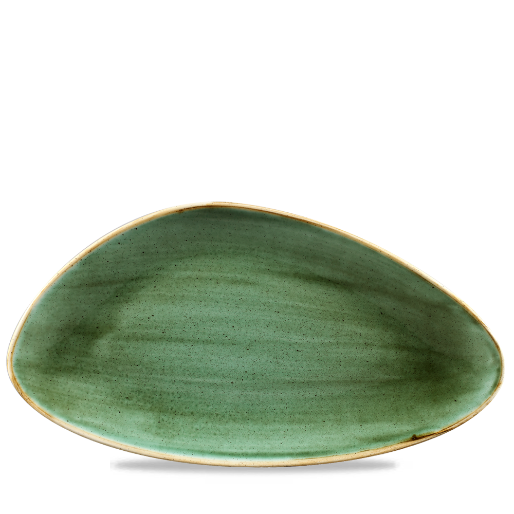 Churchill Super Vitrified Stonecast Samphire Green Chefs Platte Dreieck 35.5x18.8cm, 6 Stück