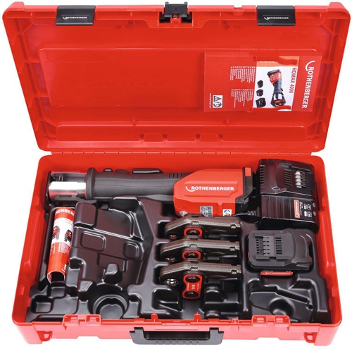 ROTHENBERGER Akku-Pressmaschine Akku, Ladegerät, SV 15, 22, 28 mm 4 Ah