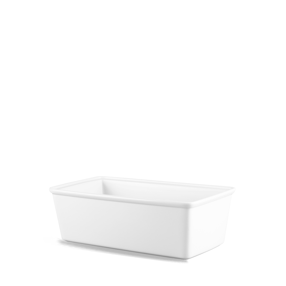 Churchill Super Vitrified Counter Serve Cookware Porzellanbehälter Rechteck, 20x19cm, 4Ltr, 2 Stück, Weiß