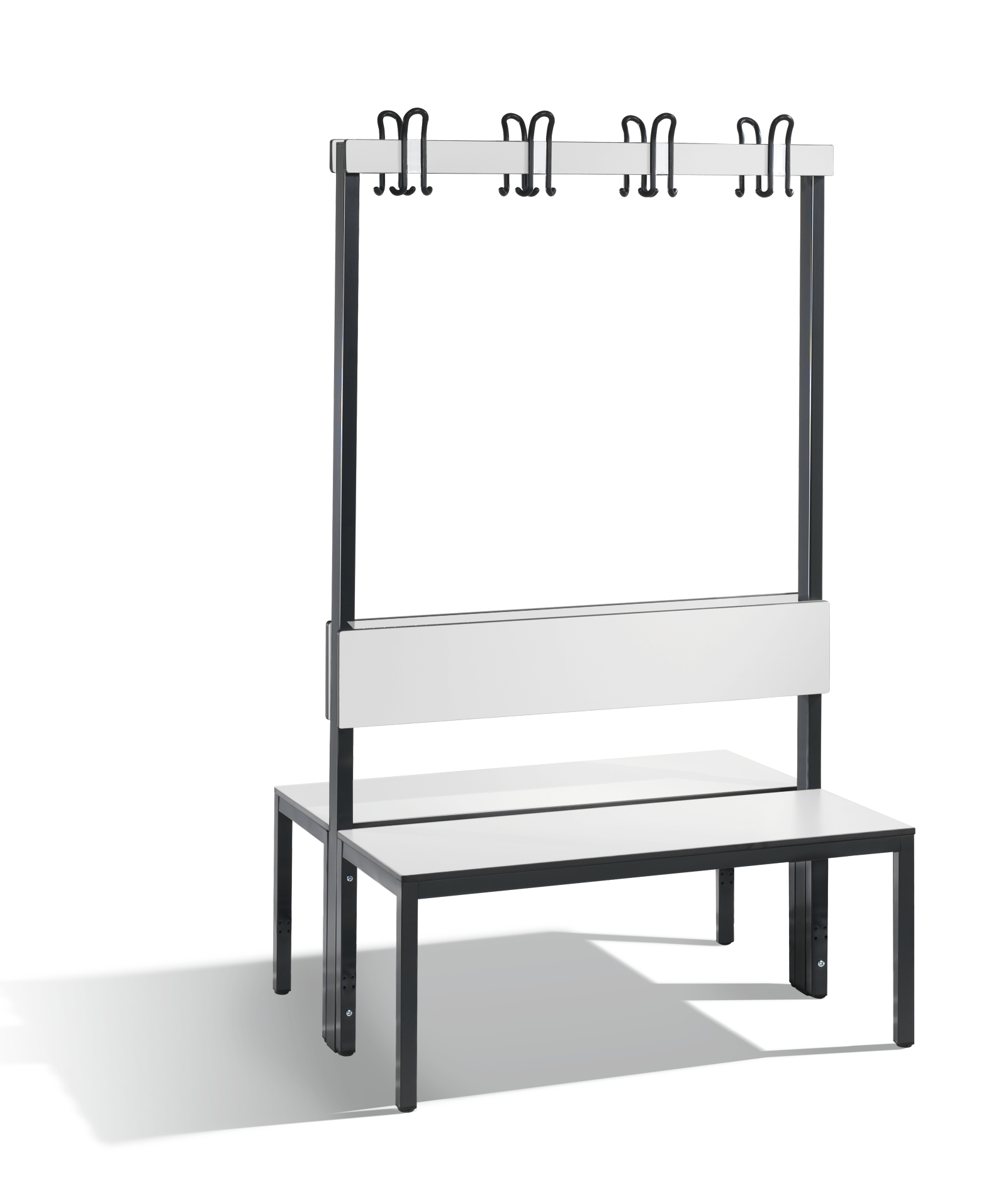 C+P Doppelseitige Garderobenbank mit Rückenlehne, Basic Plus, H1650xB1000xT760mm