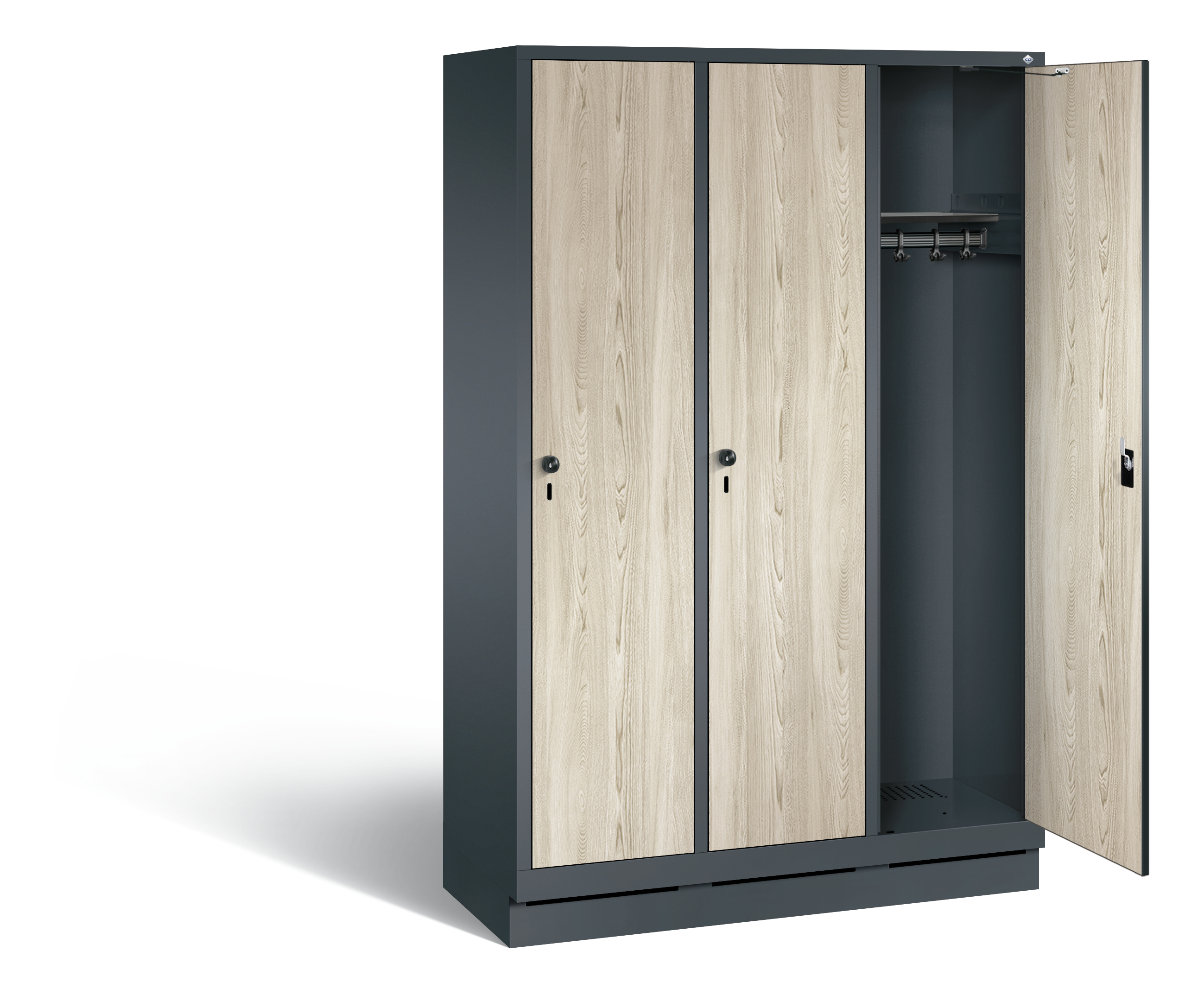 C+P Garderobenschrank Evolo, H1800xB1200xT500mm, 7016/VK031