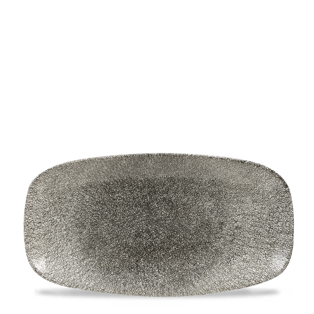 Churchill Super Vitrified Studio Prints Raku Quartz Black Chefs Oblong Platte 29.8X15.3Cm, 12 Stück