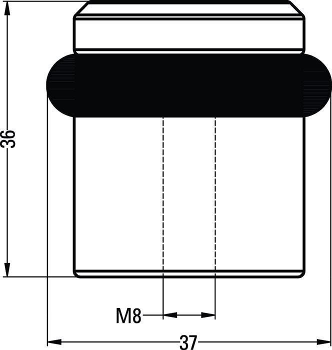 Bodentürpuffer 4735 D.39mm H.36mm Alu.schwarz elox.Dübelmontage HERMETA