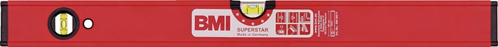 Wasserwaage SUPERSTAR 200cm Alu.rot ± 0,5 mm/m m.Magnet BMI