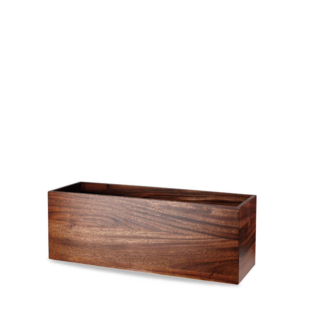 Churchill Alchemy Buffet Holz & Fliesen Riser, rechteckig, 38x12x10cm, 2 Stück, braunes Akazienholz