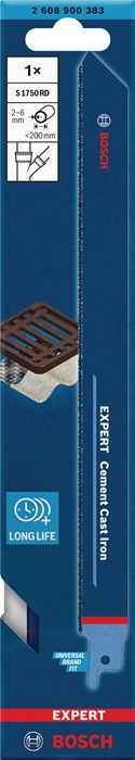Säbelsägeblatt Expert Cement Cast Iron T 308 BP L.250mm B.19mm 1 St./Karte