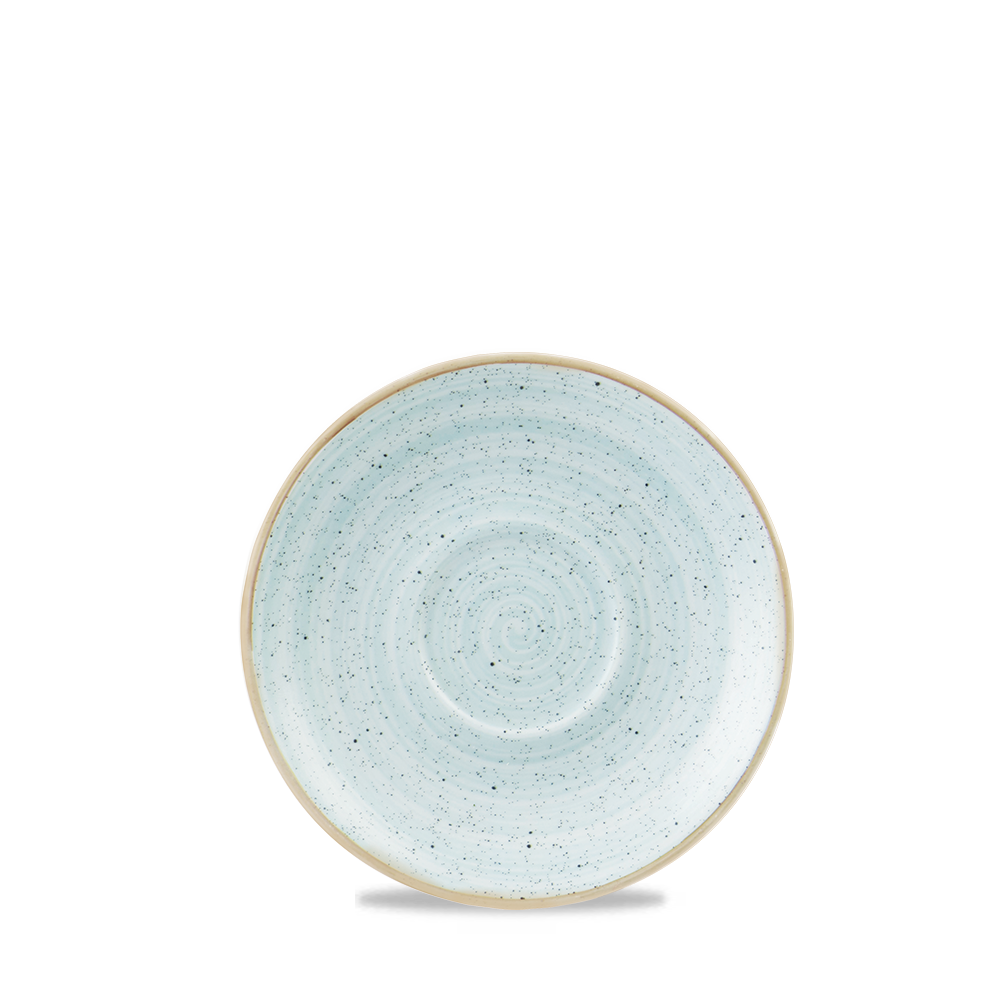 Churchill Super Vitrified Stonecast Duck Egg Cappuccino Untertasse, 15,6 cm, 12 Stück, Entenei Blau, Rund