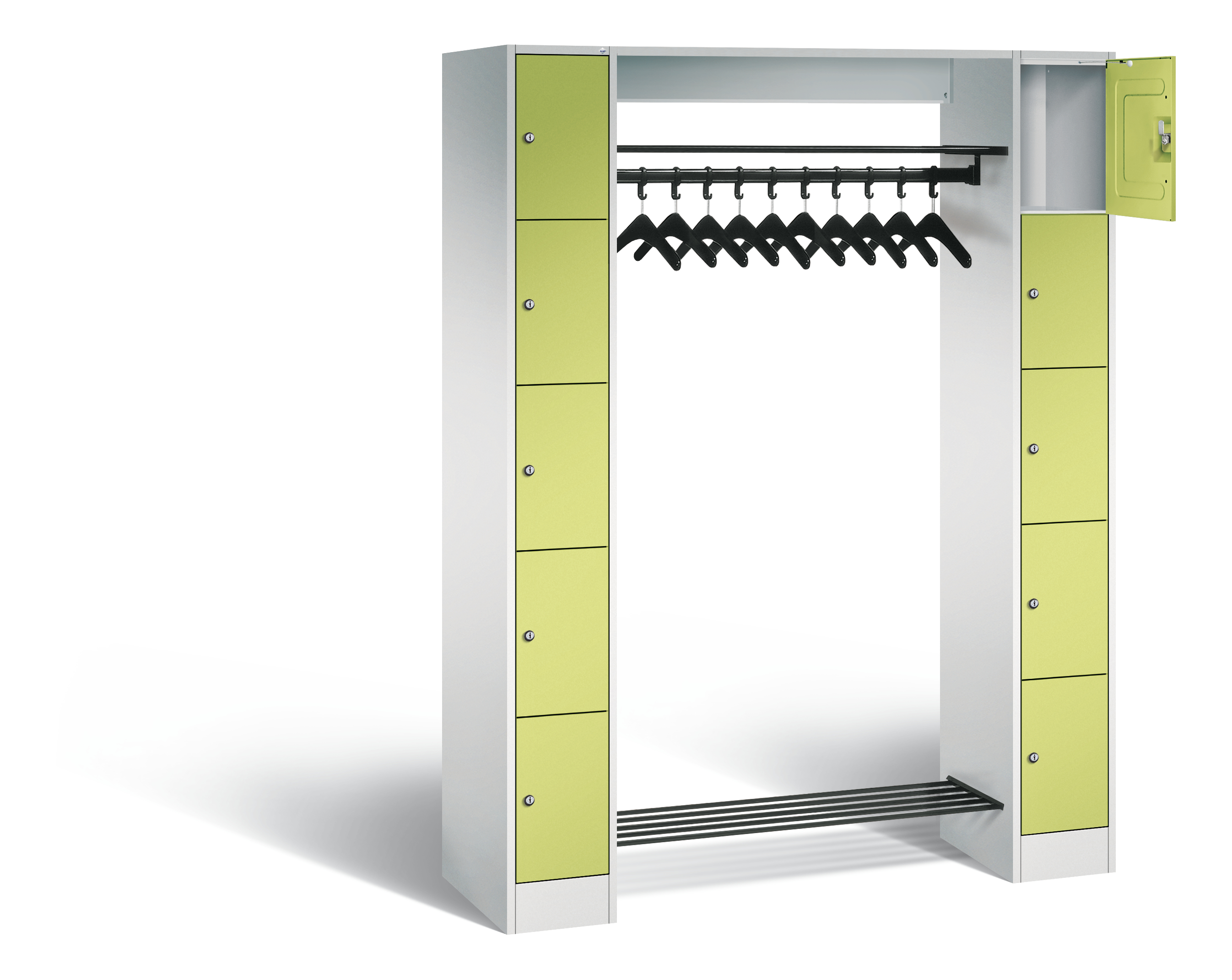 C+P Offene Garderobe, H1950xB1430xT480mm, 7035/0024