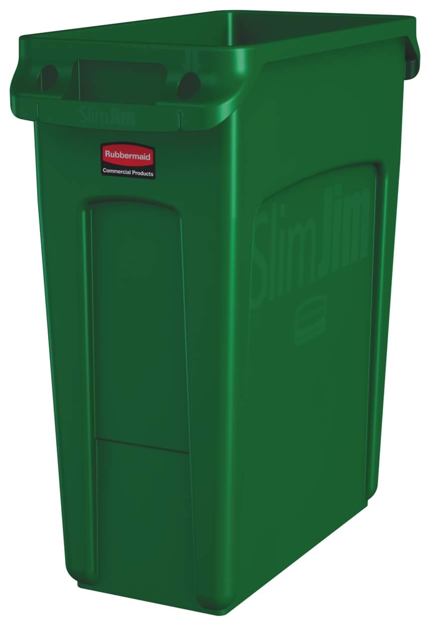 Rubbermaid Slim Jim® mit Belüftungskanälen, 60 l, grün