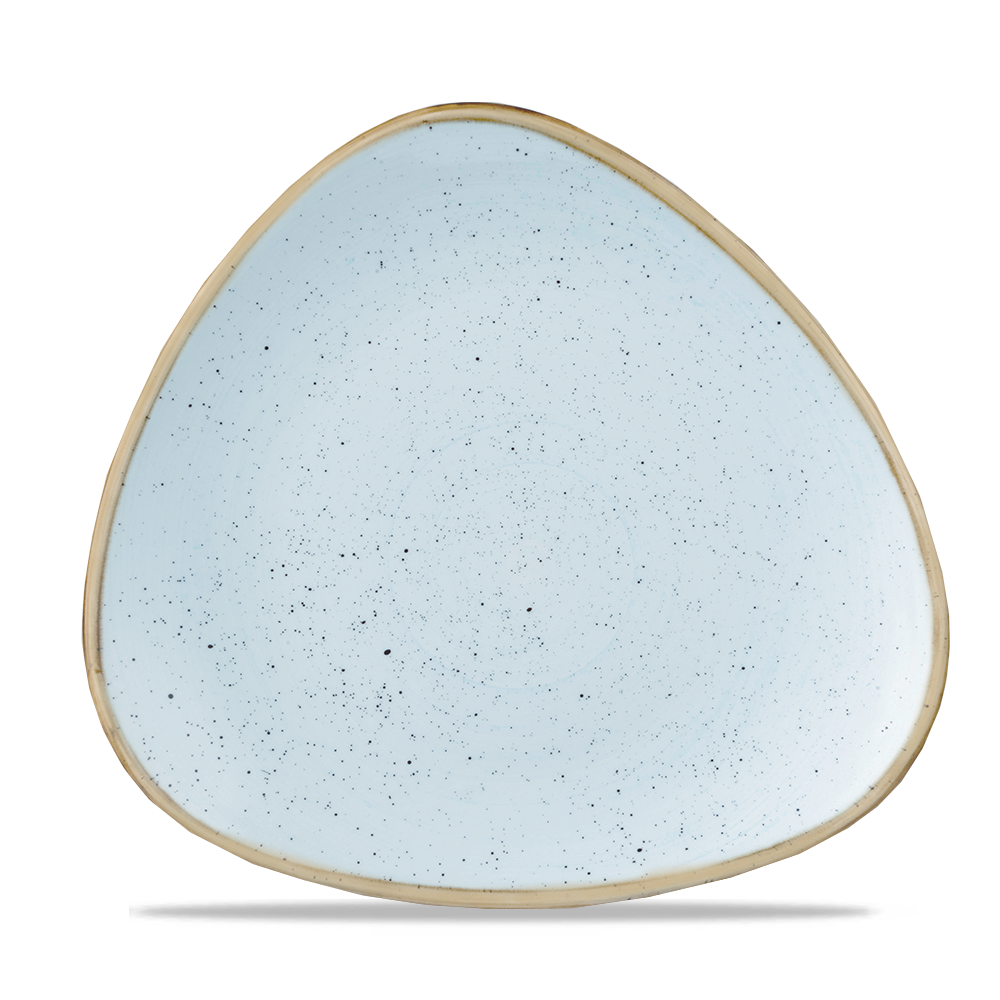Churchill Super Vitrified Stonecast Duck Egg Teller Coup 26,5cm, 12 Stück, Entenei Blau, Dreieck