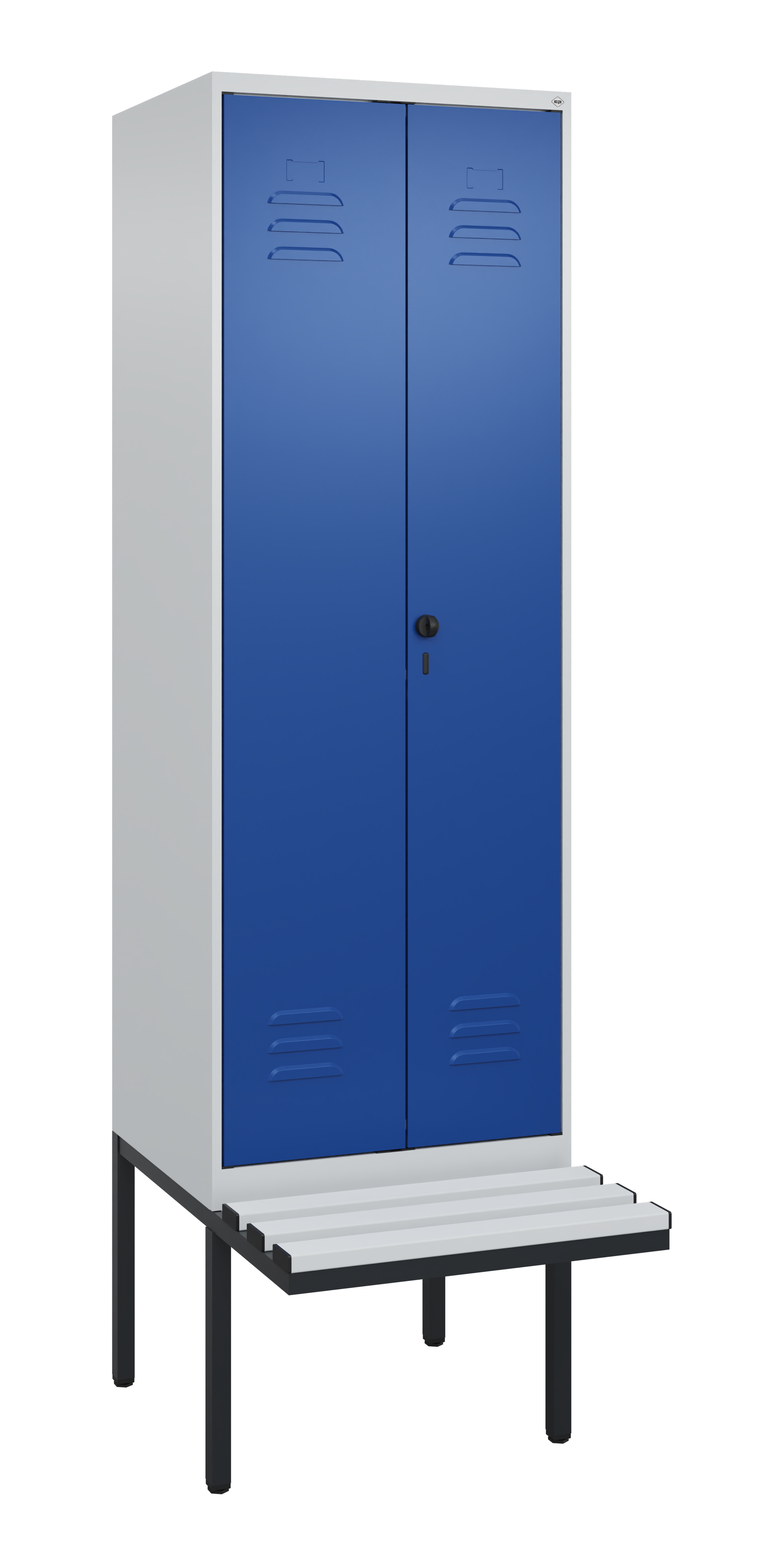 C+P PSA Doppel-Spind Classic PLUS, Bank, 2 Abteile, 2120x600x815mm, 7035/5010