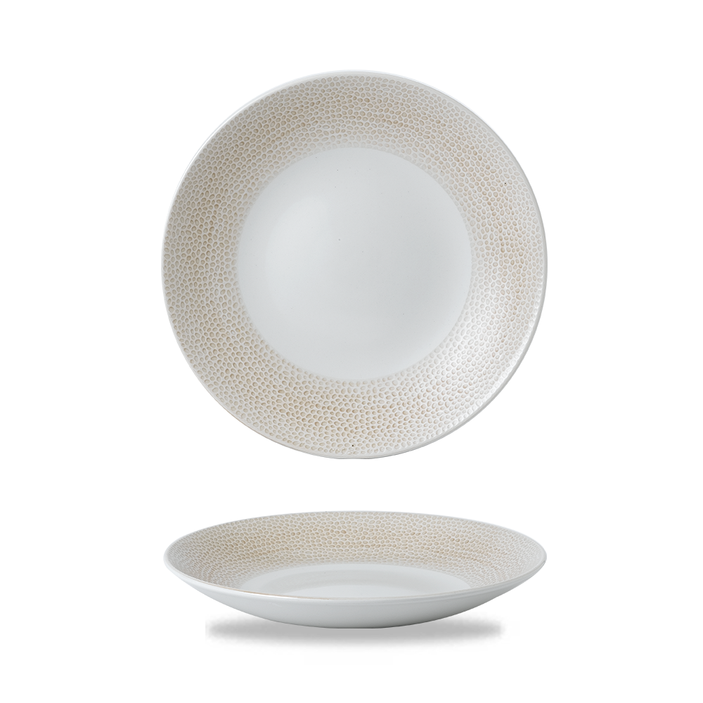 Churchill Super Vitrified Küstensand Runde Teller Tief Coup 25cm, 12 Stück
