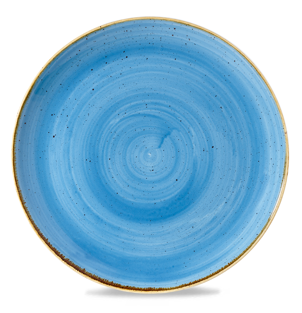 Churchill Super Vitrified Stonecast Cornflower Blue Flache Coup Teller, 32,4 cm, 6 Stück