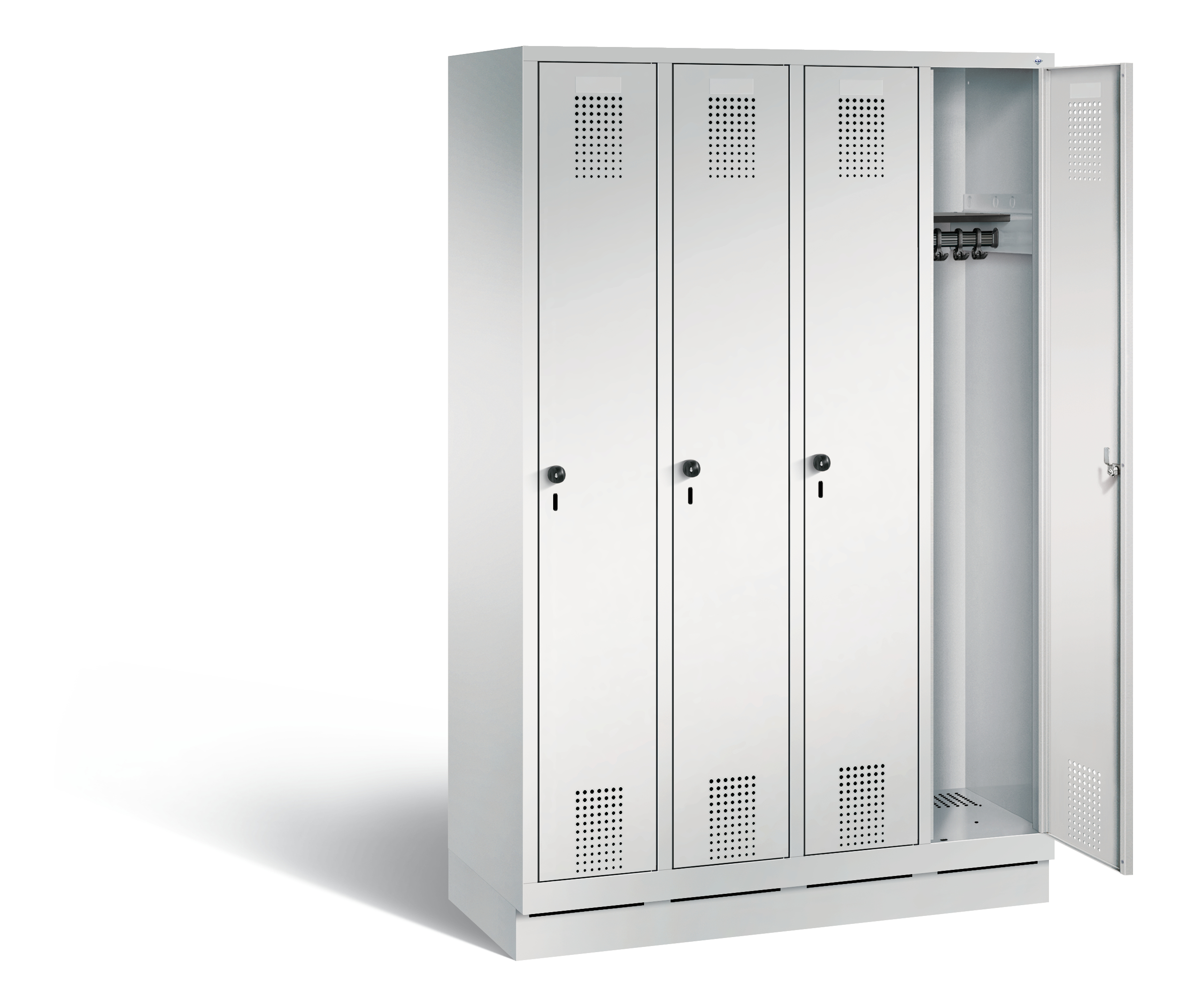C+P Garderobenschrank Evolo, H1800xB1190xT500mm, 7035/7035