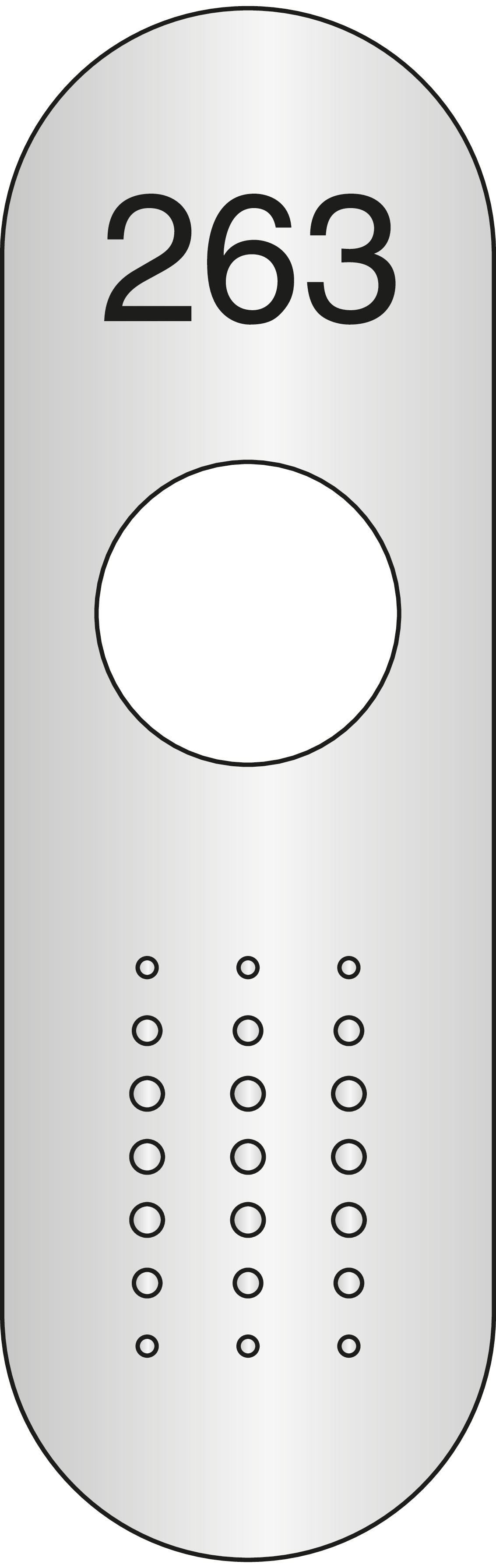 C+P Kunststoff-Nummernschild gerundet, inkl. Türschutz im Schlossbereich, selbst