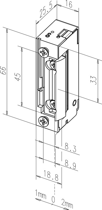 Elektrotüröffner 118 E 22-42 V AC/DC Stand.DIN L/R Radiusfalle ASSA ABLOY