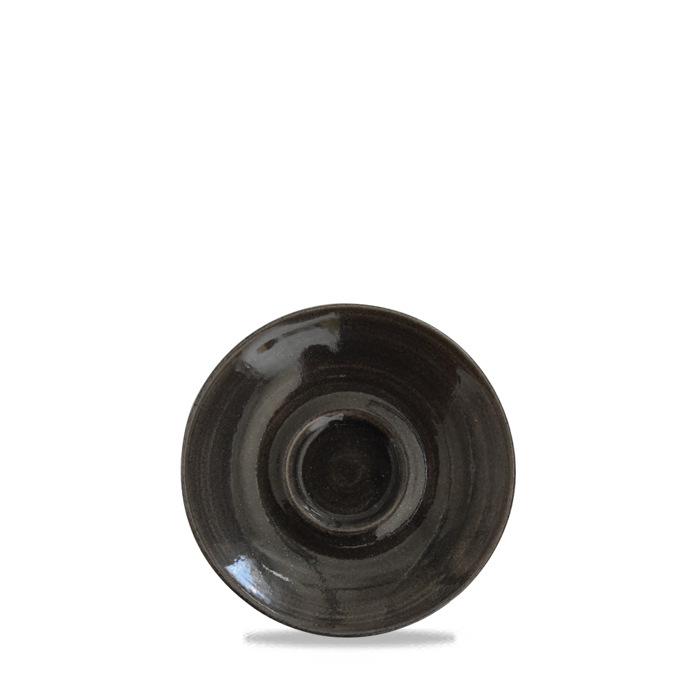 Churchill Super Vitrified Stonecast Patina Monochrome Iron Schwarz Espresso Untere 11,8cm, 12 Stück, Eisen Schwarz, Rund
