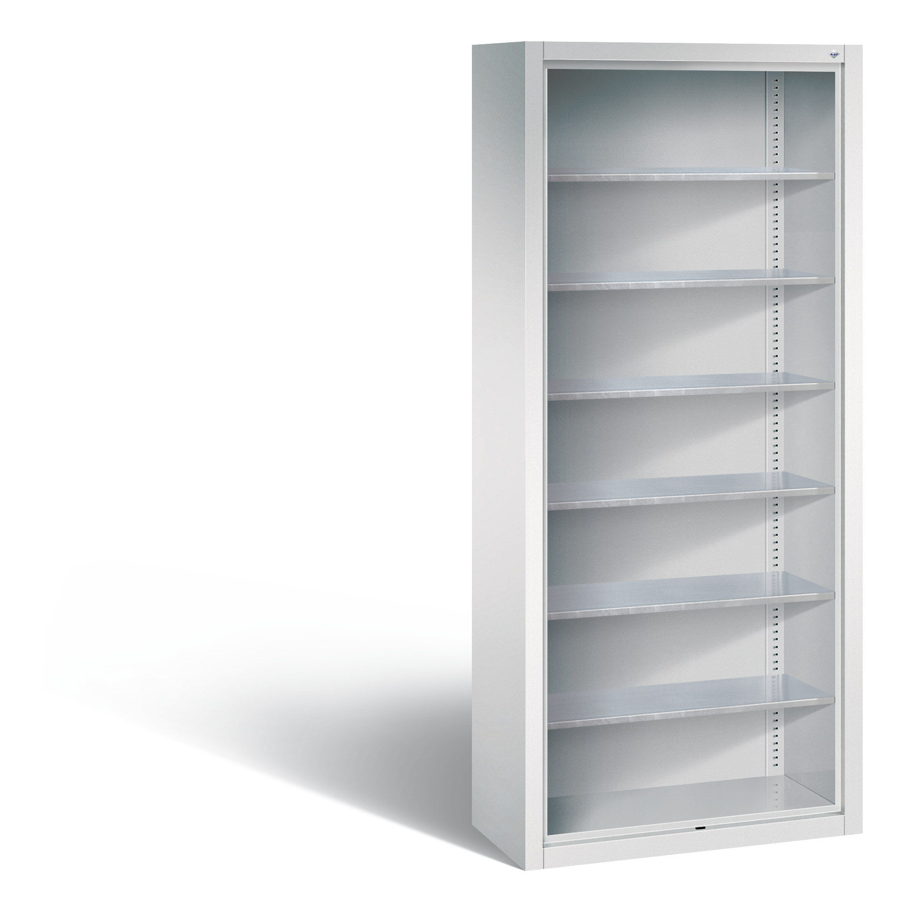 C+P Stahlregal mit Rückwand Serie 13, H1690xB700xT300mm, 7035
