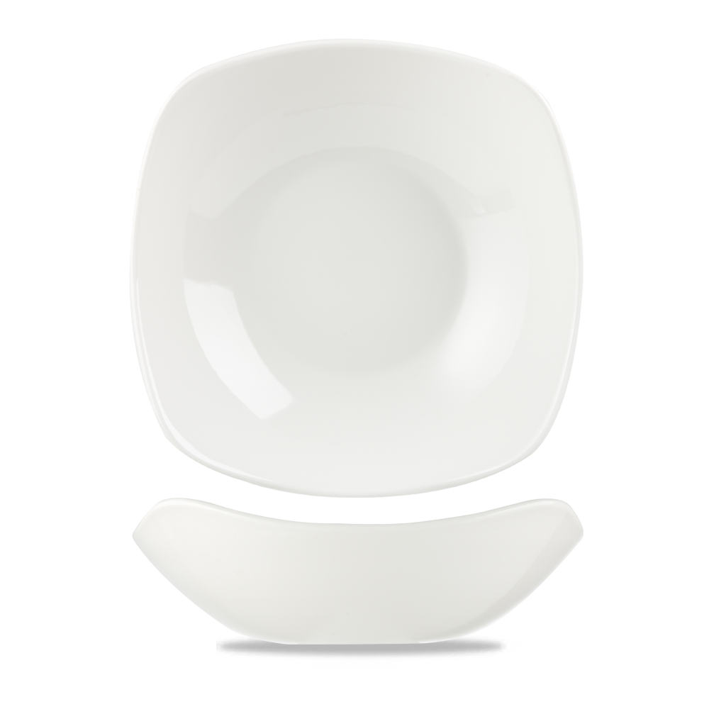 Churchill Super Vitrified X² White Teller Quadratisch 23,5cm, 12 Stück, Weiß